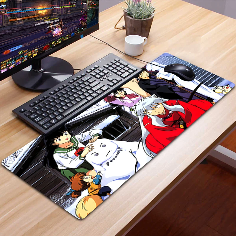 

Inuyasha Mouse Pad Mouse Anime 90x40CM Computer Mousepad Backlit Mause Pad Large Mousepad For Desk Keyboard mousepad rubber mat