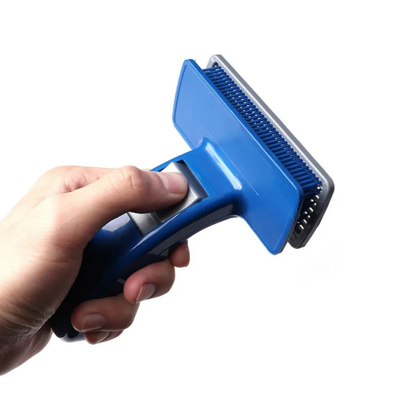 Синяя ручная щетка для удаления волос Расческа домашних животных грабли средних