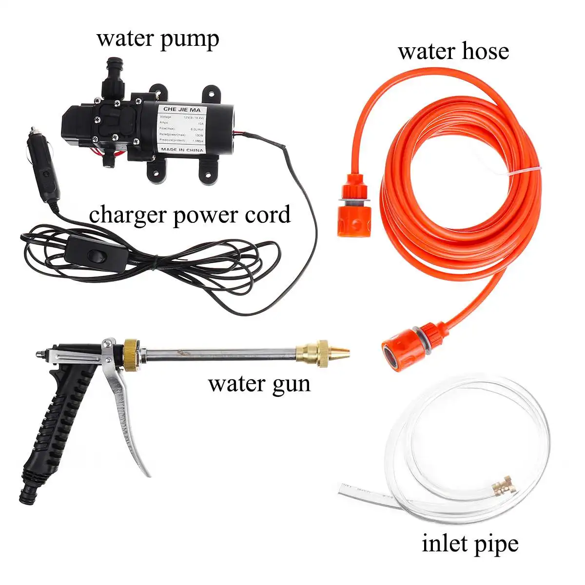 200PSI 12V 100W Household Car Wash Pump Portable High Pressure Electric Washer Washing Machine | Обустройство дома