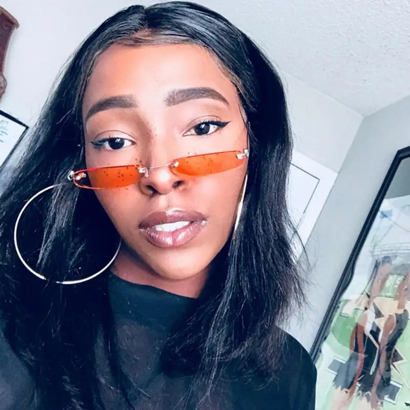 Винтажные маленькие узкие солнцезащитные очки женские ретро прямоугольные