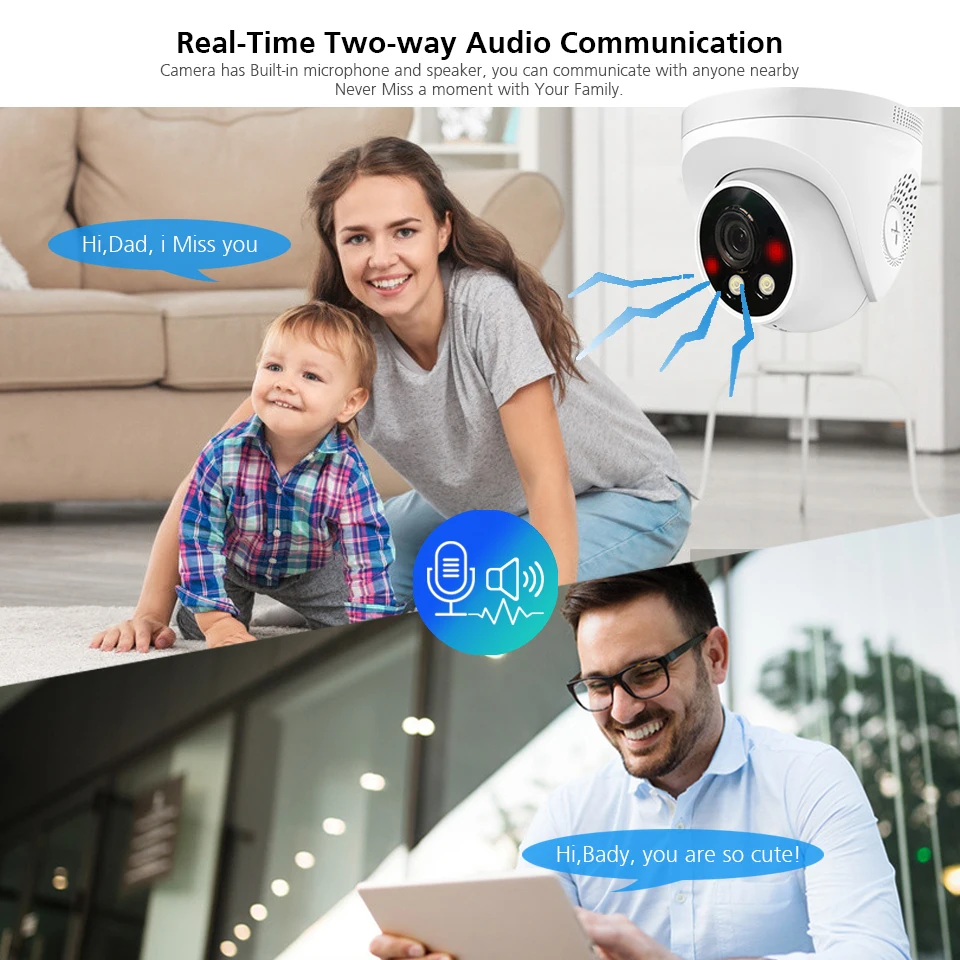Система видеонаблюдения TOPROHOMIE H.265 + цветная Купольная IP-камера 3 Мп 8 каналов NVR