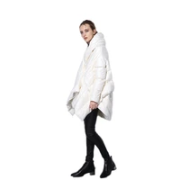 2020 new fashion womens down jacket parka cloaks european designer asymmetric length winter coat female