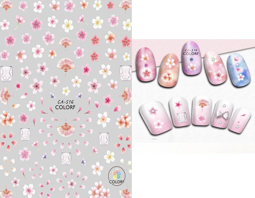 Элегантный цветочный Лак для ногтей задний клей деколь декорации наклейка