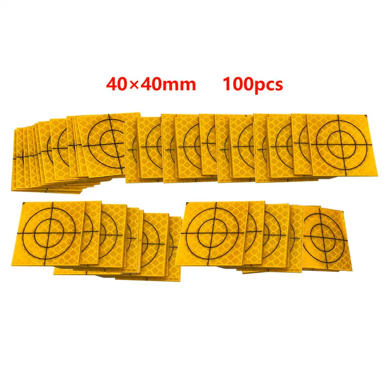 

100 PCS 40X40mm Yellow Reflector target Sheet For Total station survey