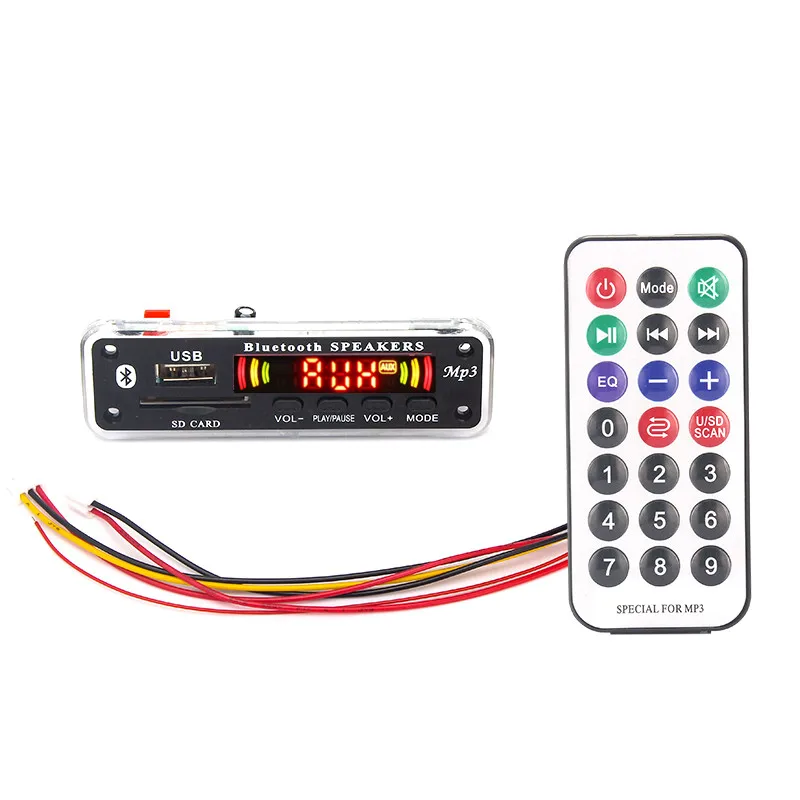 

Car Audio USB TF FM Radio Module Wireless Bluetooth 5V 12V MP3 WMA Decoder Board MP3 Player with Remote Control For Car