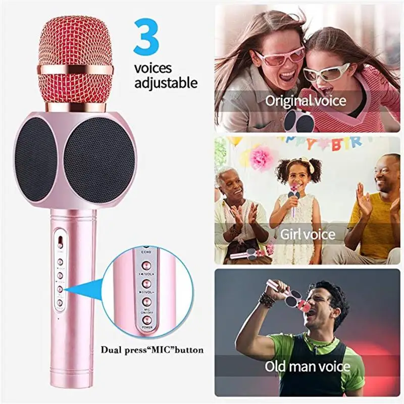 FELYBY E103 беспроводной bluetooth-микрофон для караоке с динамиком детей дома вечерние