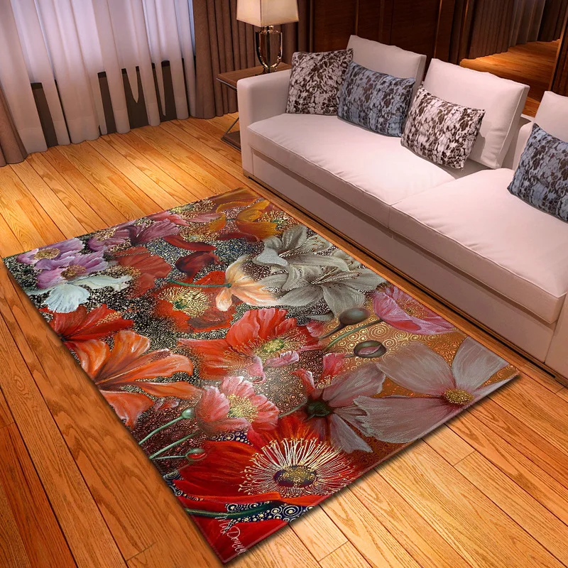 3D акварельный цветочный ковер для гостиной коврик столовой детская спальня