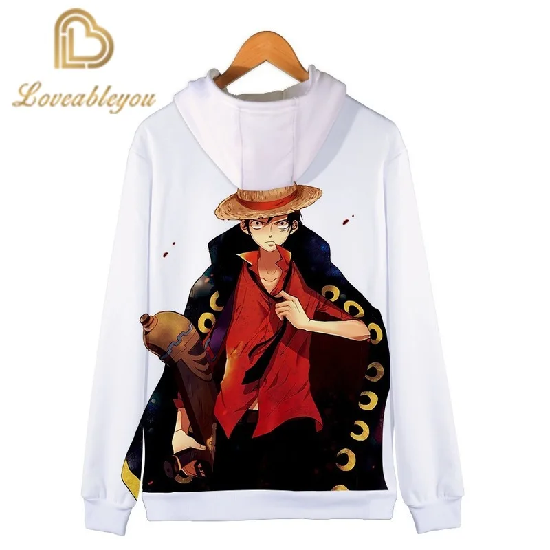 

One Piece 3D Zipper Hoodie Men/women Fashion Classic Print Sweatshirts One Piece Zipper Children Hoody Casual Tops