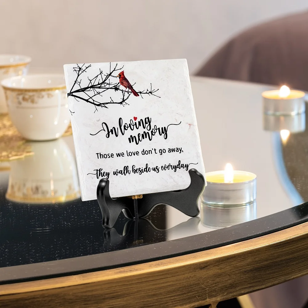 Memorial Decor Condolence Gifts For Loss Of Mom Dad Husband In Loving Memory Funeral Stone Wooden Stand Bereavement | Дом и сад