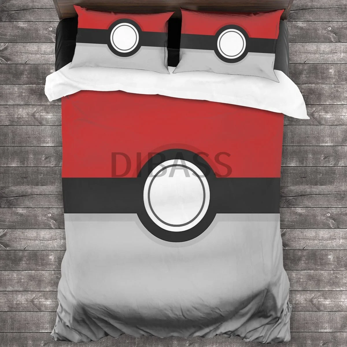 Juego de edred&oacute;n Pokeball con 2 fundas de almohada, juego de cama de microfibra suave, funda de edred&oacute;n-0
