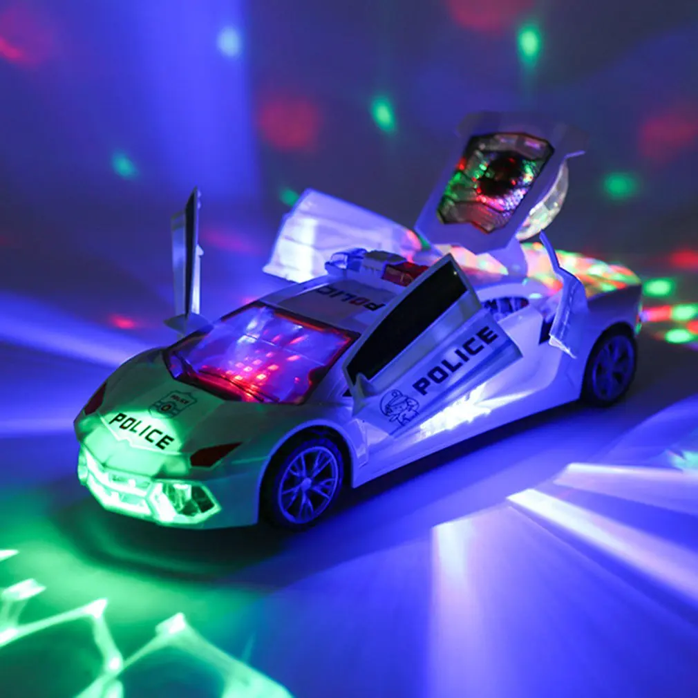 

Electric Universal Toys For Children's Music Luminous 360 Degree Rotary Deformation Toy Car Police Car Simulation Car Model Gift