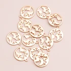 15 шт., золотистые полые кольца для браслетов, 21 х21 мм