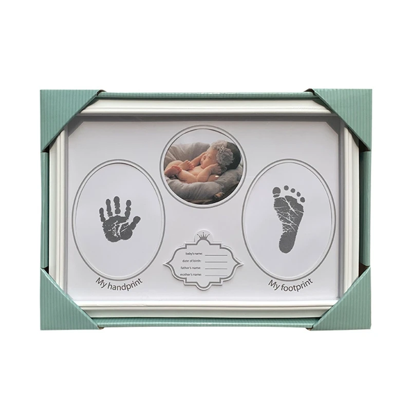 

Newborn Handprint Footprint Ornaments 12 Months Photo Frame Baby Birthday Gifts 54DA