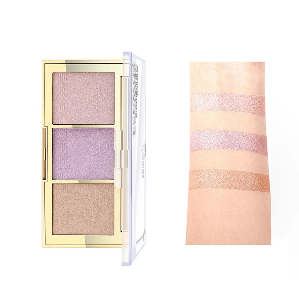 Пудра хайлайтер Pudaier 3 цвета палитра для макияжа с сияющим контуром лица Iluminador