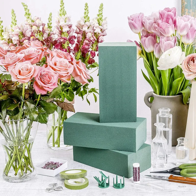 

6PCS Floral Foam Bricks Flower Packing Arranging Flowers Florist Supplies for Artificial Flowers Plants Decor