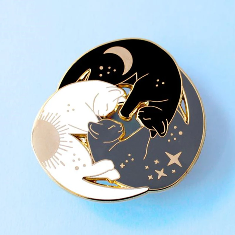 Брошь в виде кошки трипеля брошь трио котят эмалированные металлические значки