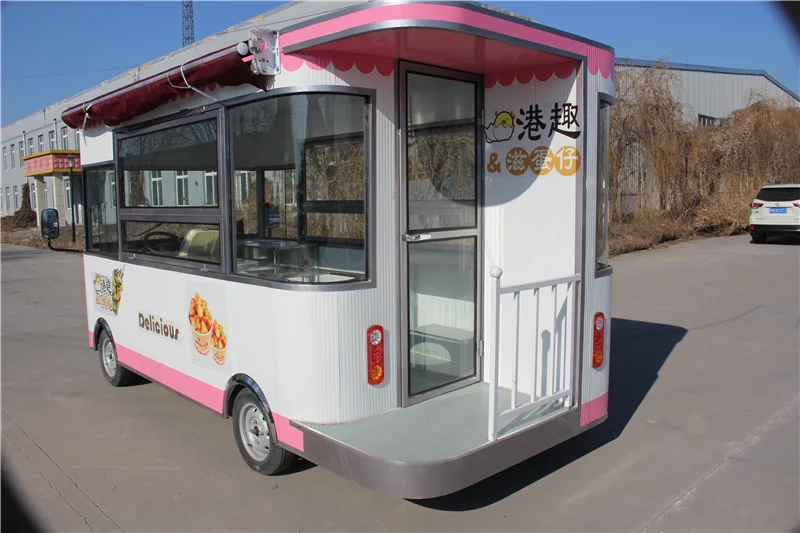 Удобная тележка на 4 колесах электрическая для пищевых продуктов закусок |