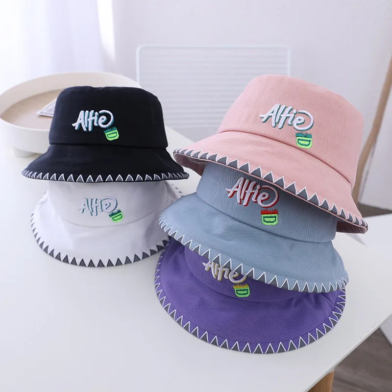 

Doitbest 2021 Kids Cotton Bucket Hats Summer Panama Alfie-letters Sun Cap Spring Baby Boy Girls Outdoor Beach Fisherman Hat