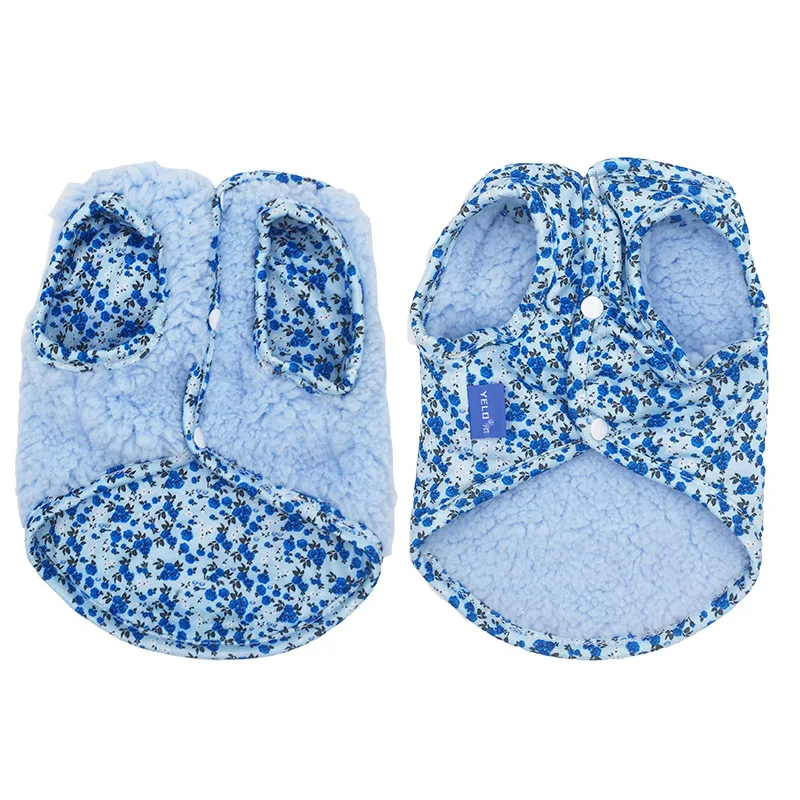 Одежда для домашних животных маленьких собак двусторонняя утепленная флисовая