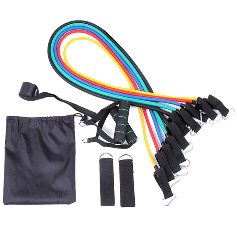 

New 11Pcs Resistance Bands Set Yoga Exercise Fitness Band Rubber Loop Tube Bands Gym Fitness Exercise Pilates Yoga Brick