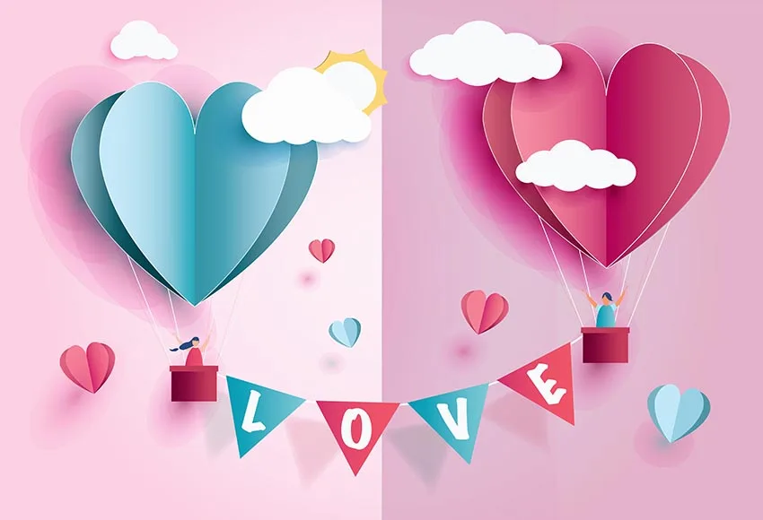 

Paper crafts hearts love backgrounds photography thin vinyl marriage photo backdrops for photographic studio video props lv-323