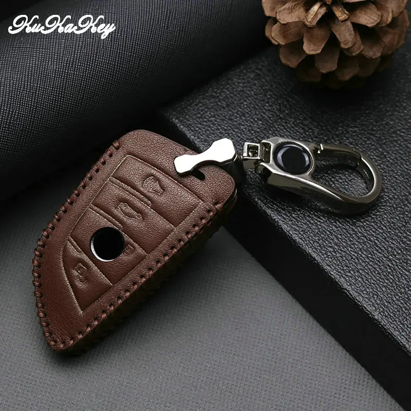 Кожаный чехол для автомобильных ключей защитный кожух BMW X5 F15 X1 F48 X6 E71 F16 G30 E90 E60 F11 F07