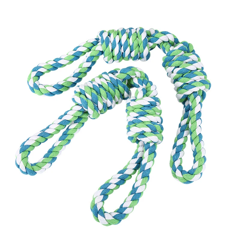 

Pet Dog Puppy Double knot Chew Rope Interactive toys Clean teeth Durable Braided Bone Rope Pet molar toy pet supplies