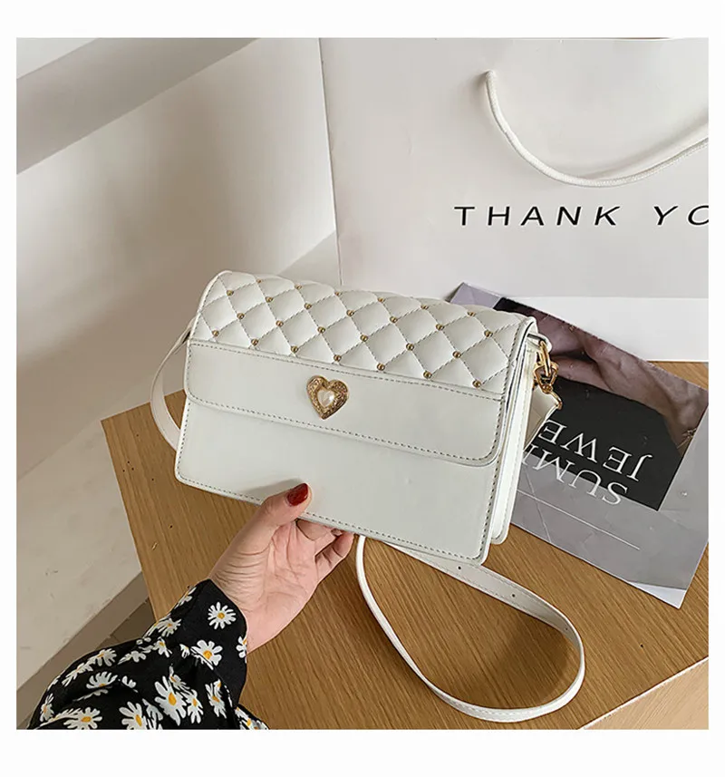 

PU Leather Crossbody Bag For Women 2020 Fashion Rivet Sac A Main Female Shoulder Bag Female Handbags And Purses