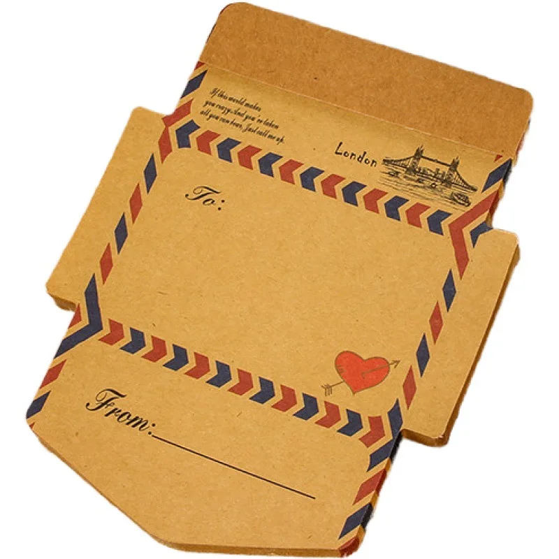

45Pcs/Box Vintage Story Kraft Cards DIY Greeting Graffiti Word Card Invitations Envelope Note Guestbook