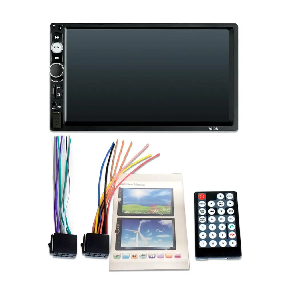 

7010b 2 Din Stereo Receiver 2din Car Radio Autoradio 7" Hd Touch Screen 12v Player Mirrorlink Bluetooth Rear Camera
