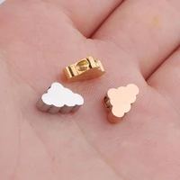 stainless steel cloud bead charms gold rose gold color metal cloud bead 1 8mm hole mirror polished wholesale 20pcs