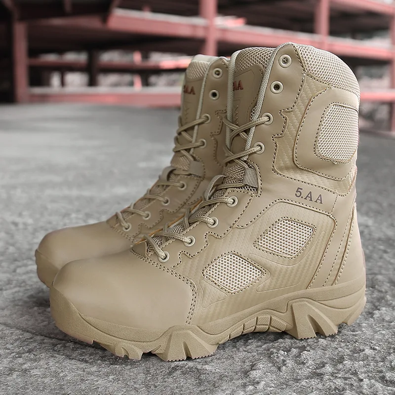 

Mid Top Tactical Boots for Men Waterproof Desert Boots Outdoor Hunting Hiking Combat Military Shoes Free Shipping