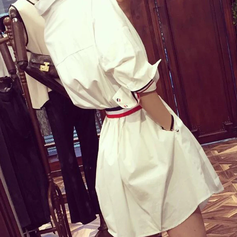 Gagarich 2019 весеннее новое модное платье Корейская белая рубашка женское свободное