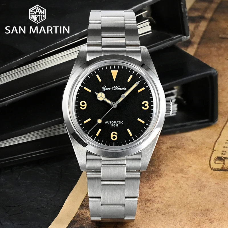 

San Martin 39mm Classic Automatic Dress Watches 10Bar Sapphire Glass Mechanical Stainless Steel Retro Business Wrist Watch Men