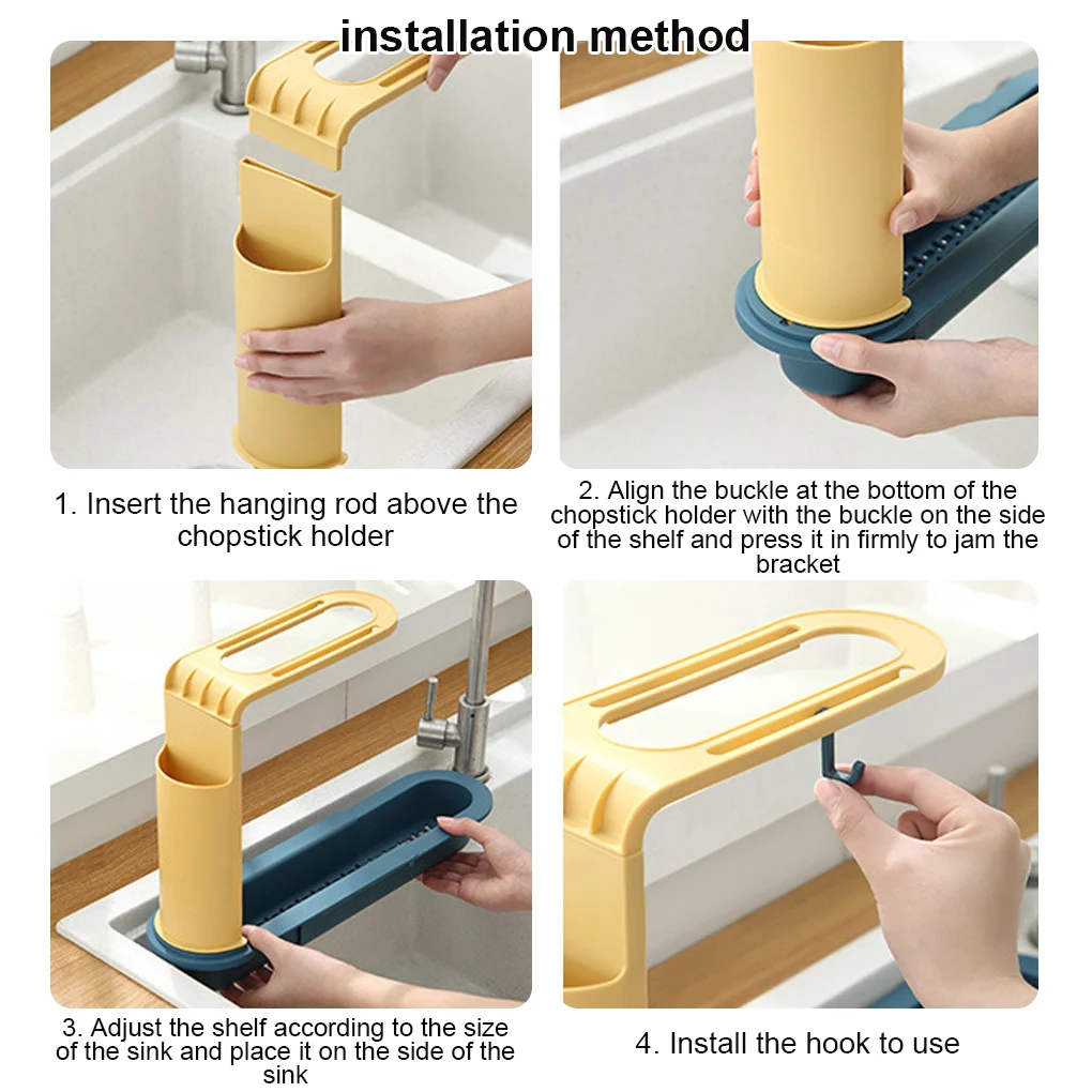 

Telescopic Sink Shelf Kitchen Sinks Organizer Soap Sponge Holder Sink Drain Rack Storage Basket Kitchen Gadgets Accessories