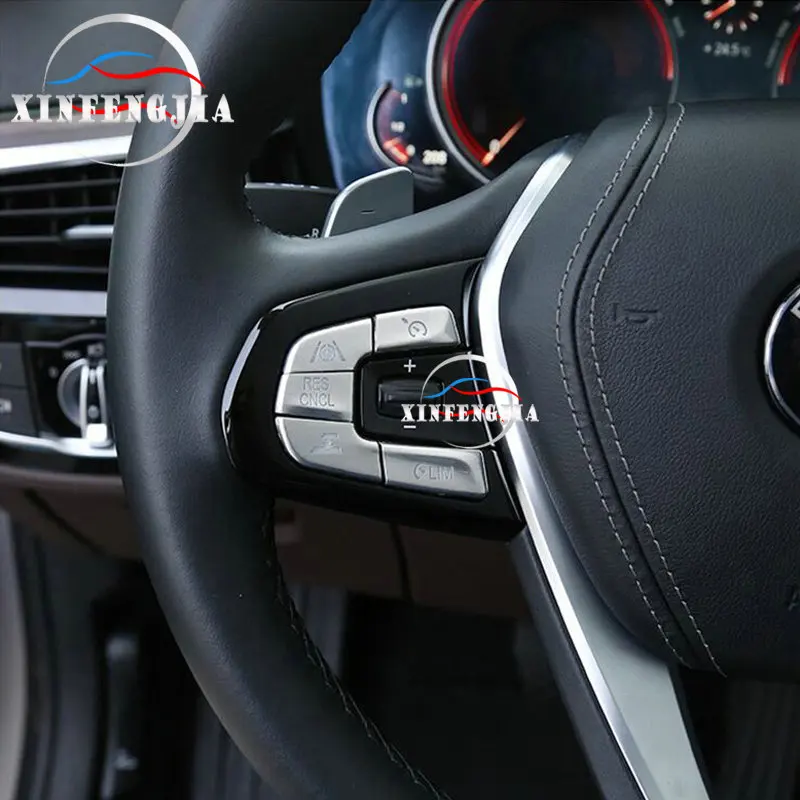 

For BMW 5 Series G30 17-19 10x Chrome Steering Wheel Buttons Dec Cover Trim