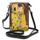 Классическая сумка через плечо Gustav Klimt kiss, Многофункциональная Кожаная женская сумка через плечо для телефона, тонкий кошелек для подростков