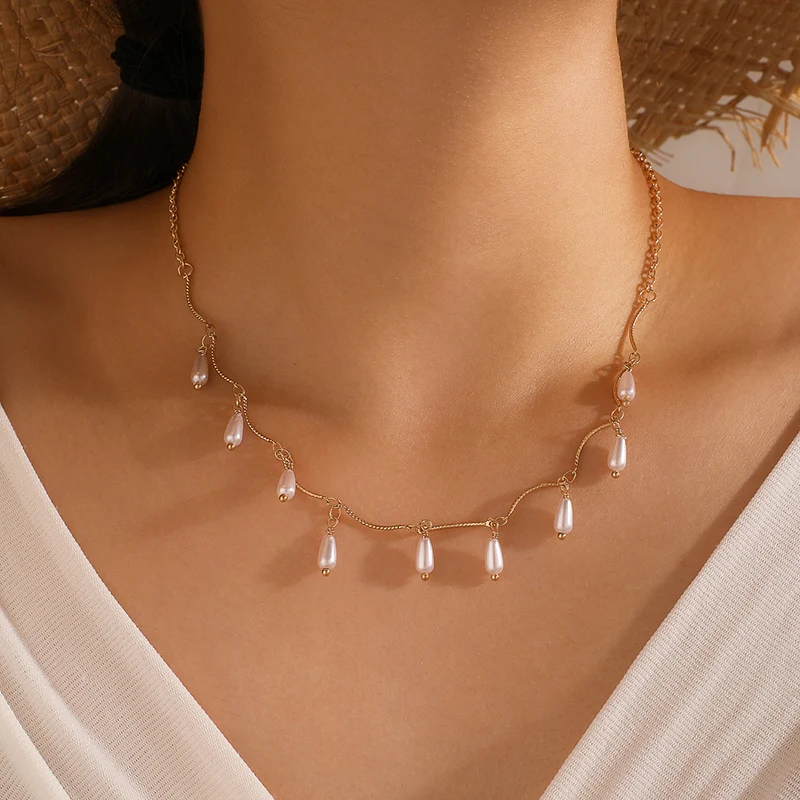 

Fashion All-match Pearl Necklace For Women Pendant Necklaces Design Jewelry Neck Chains Chokers Wedding Party Gift