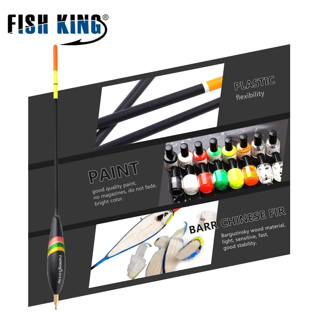 Рыбы король 5 шт./упак. Баргузинский пихты Float вертикальные Buoy из бальзового