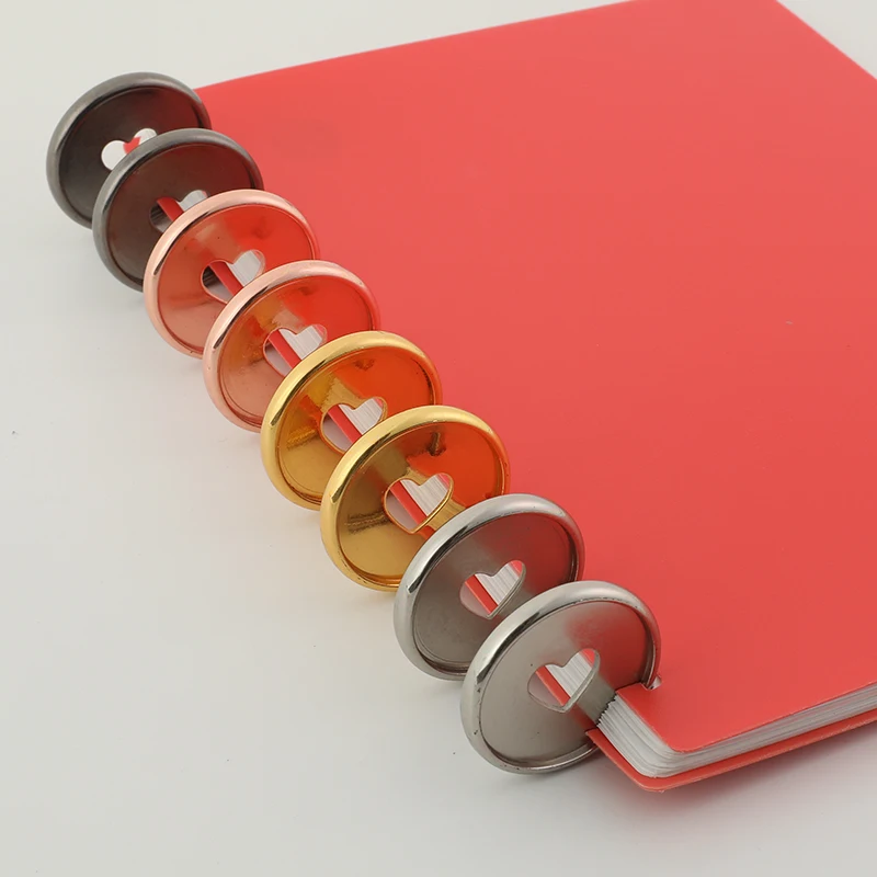 

24pcs 24mm Notebook Plastic Binder Ring Binder Buckle DIY 360 Degree Rotating Mushroom Hole Color Love Learning Binding Supplies