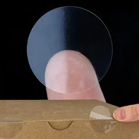 Круглые прозрачные наклейки для заклеивания коробок, пакетов и т.д.