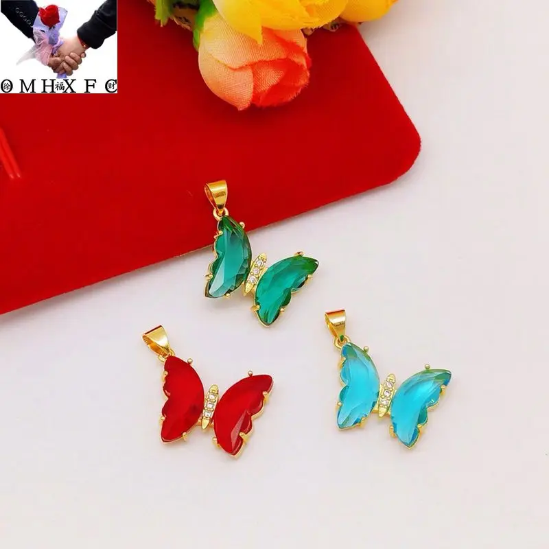 

Ювелирные изделия OMHXFC, оптовая продажа, YM714, Европейская мода, женская модель, подарок на день рождения, свадьбу, Бабочка, AAA циркон, 24KT, золотой кулон, Очаровательная подвеска