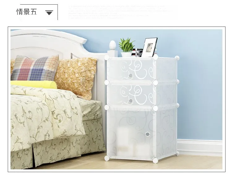 

Bedside table simple European home bedside cabinet plastic storage cabinet storage cabinet white cabinet