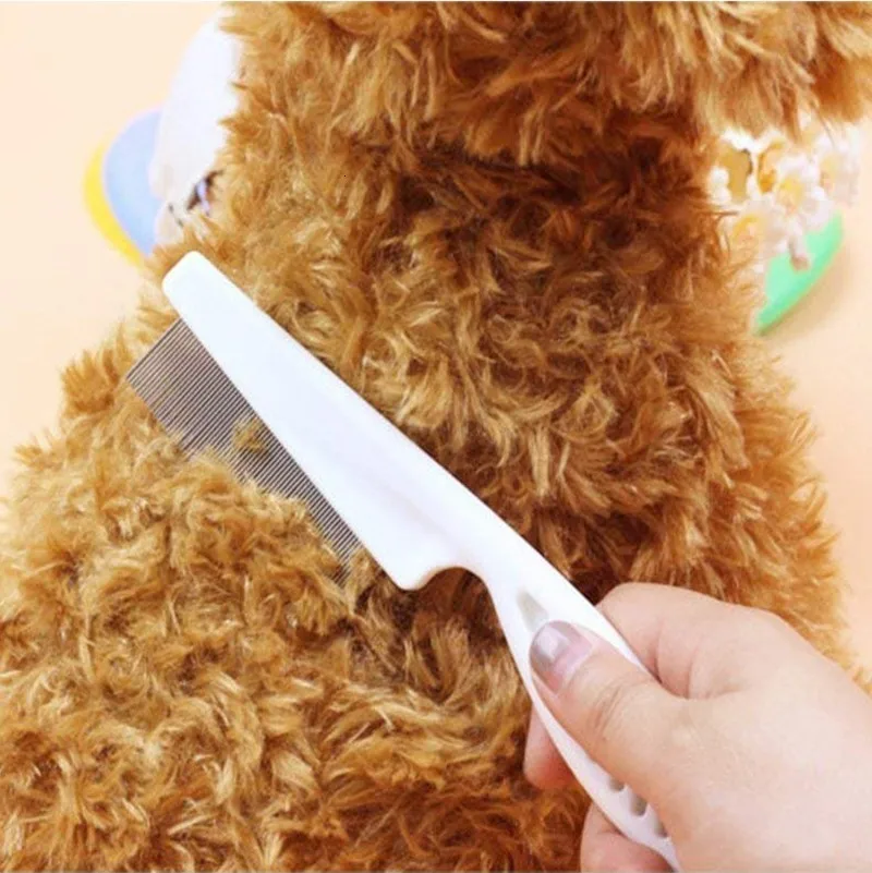 Удобная собачья расческа Benepaw из нержавеющей стали, белая Расческа с мелкими зубцами, для домашних животных, для блох, эффективные инструменты для ухода за волосами, для кошек, собак