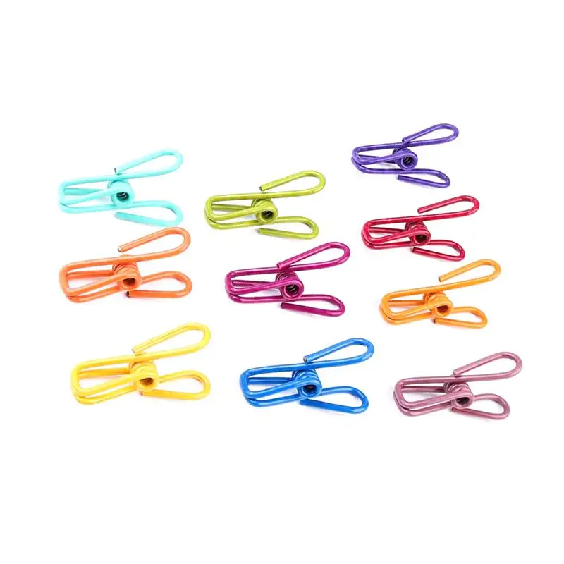 

10Pcs Colorful Hanging Clothespin Clamped Windproof Rustproof Socks Drying Folder Clothes Rack Beach Towel Clips (Random Color )
