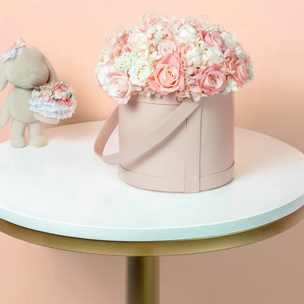 Цветочный магазин бытовая круглая кожаная Подарочная коробка с цветами