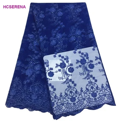 Промо-акция. 2 ярда/лот по Epacket Высокое качество французский чистая кружевная африканская кружевная ткань для свадебного платья - Цвет: blue(2yards)
