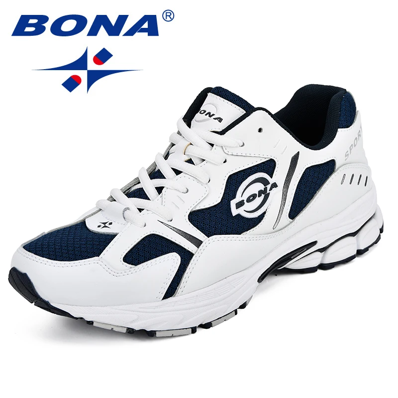BONA Brand Sneakers Mesh Breathable Men Running Shoes Classical Fashion Outdoor Sport Shoes Male Low Tops Jogging Shoes