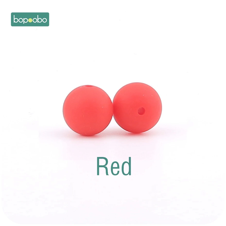 Red Bopoobo 30 шт. 12 мм пищевой силиконовый Прорезыватель для зубов детский уход за зубами DIY стартовый набор силиконовые бусины Экологичные Детские аксессуары - Цвет: Red