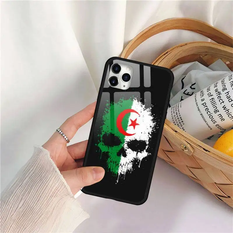 

Algeria National Flag Phone Case Tempered glass for iPhone 11 12 mini pro XS MAX 8 7 Plus X XS XR